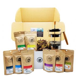 Best Coffee Gift Box Set 8 assorted coffees +1 French Press Glass Coffee Maker. Sumatra Timor Uganda Ethiopia Colombia Guatemala. All Amazing Coffee from all Over the World