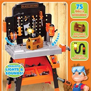 Black+Decker Kids Power Tools Workshop - Build Your Own Tool Box – 75 Realistic Toy Tools and Accessories [Amazon Exclusive]