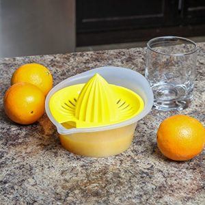 Home-X - Citrus Juicer with Measuring Base, Manual Press and Twist Juicer is Easy-To-Use, BPA Free, Low Mess and Holds up to 2 Cups