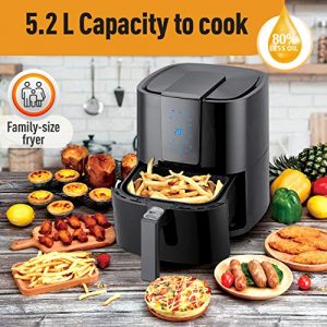 Emerald Air Fryer 1800 Watts w/ Digital LED Touch Display & Slide out Pan/Detachable Basket 5.2L Capacity (1804-5.0)