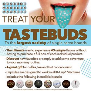 Variety Pack of Coffee, Tea, and Hot Chocolate - Great Sampler of Coffee, Tea, and Hot Cocoa for Keurig K Cups Machines - Great Gift for Coffee Lovers, Huge 50 Pack of Pods - No Duplicates