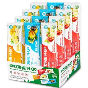 Smoothie-N-Go Blender-Free Smoothie Mix Powder, 12 Single-Serve Packets, All-Natural Drink Mix, Smooth Rich Flavors, Natural Fruits and Vegetables, Fun Variety Pack