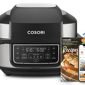 COSORI CAG-A601S-KUS - Indoor Grill Electric Smokeless Grill Indoor & Smart XL Air Fryer Combo